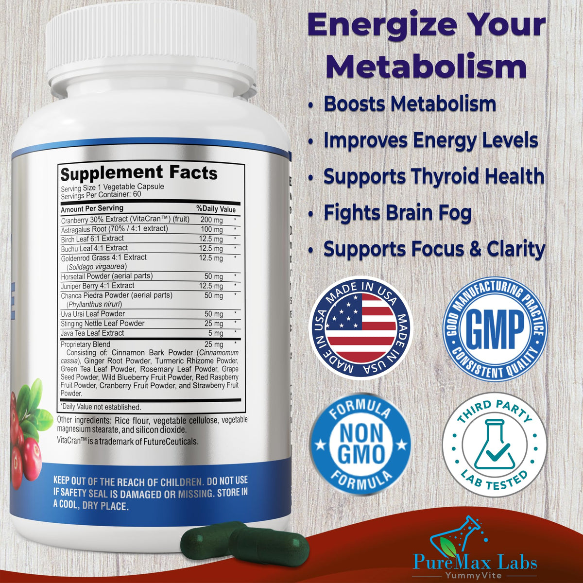 YUMMYVITE Thyroid Support with Iodine Metabolism Booster - 60 Capsules - image 2