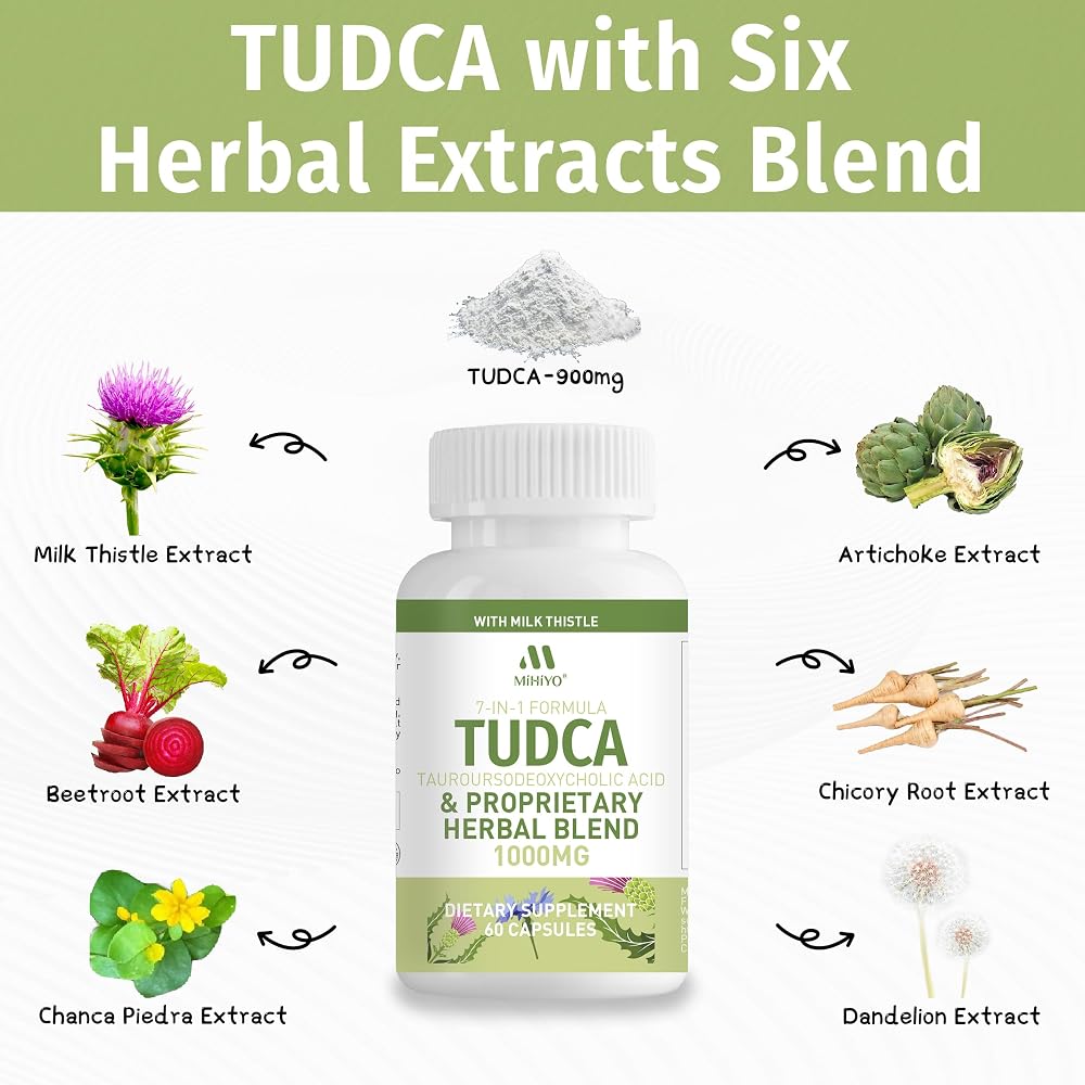 MIHIYO TUDCA Supplement 1000mg Liver Support - 60 Capsules - image 2