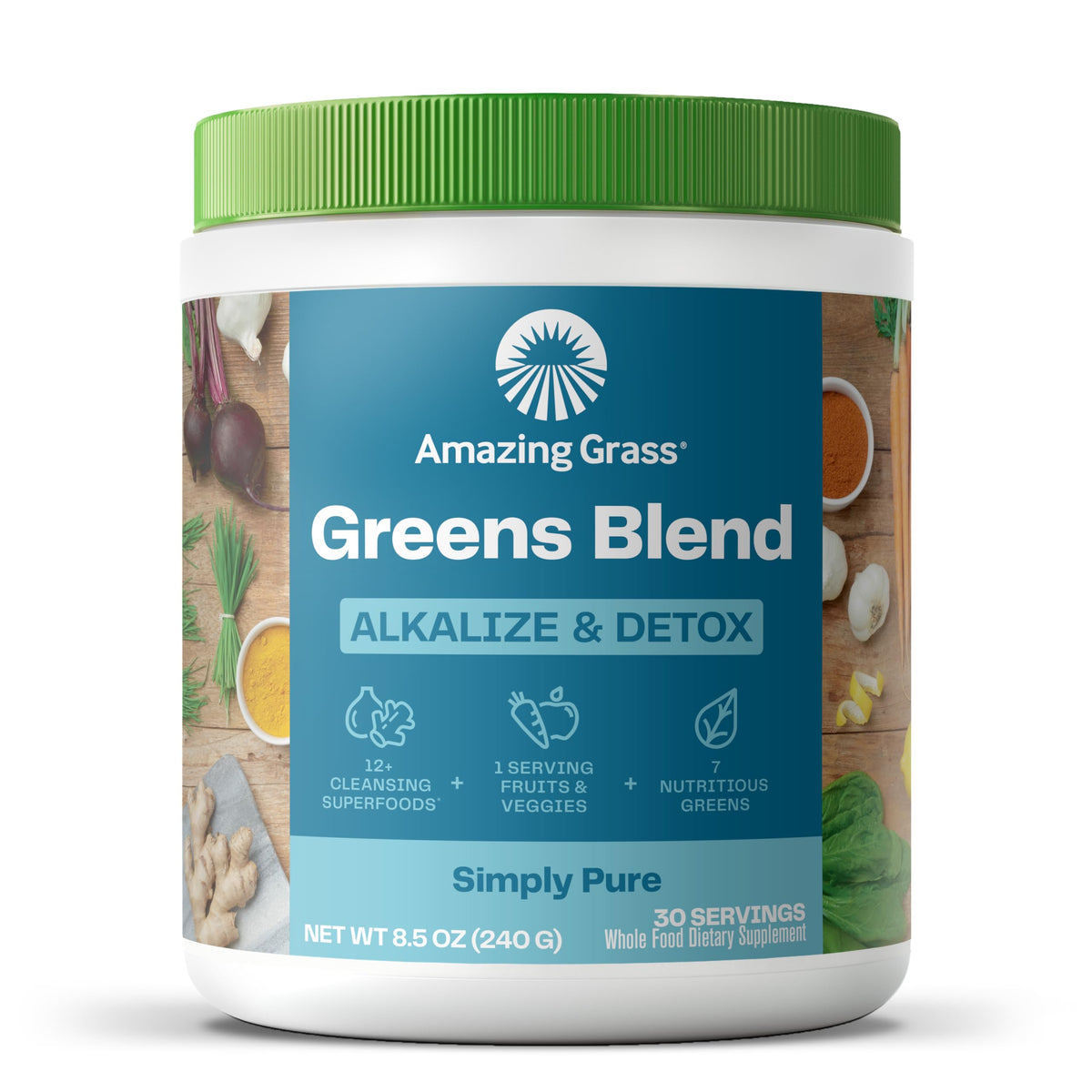 Amazing Grass Greens Blend Alkalize and Detox, 30 Servings