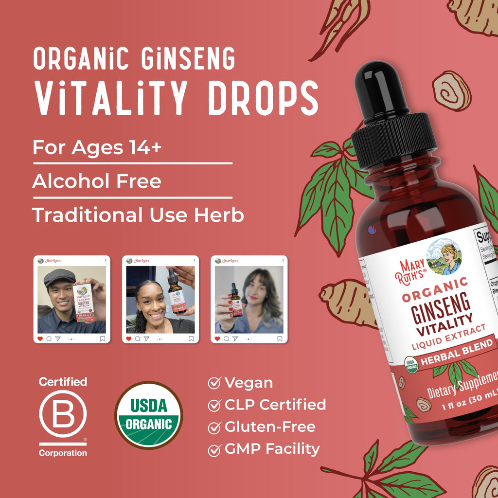 MARYRUTH'S Organic Ginseng Vitality Liquid Drops - 1 fl oz - image 8