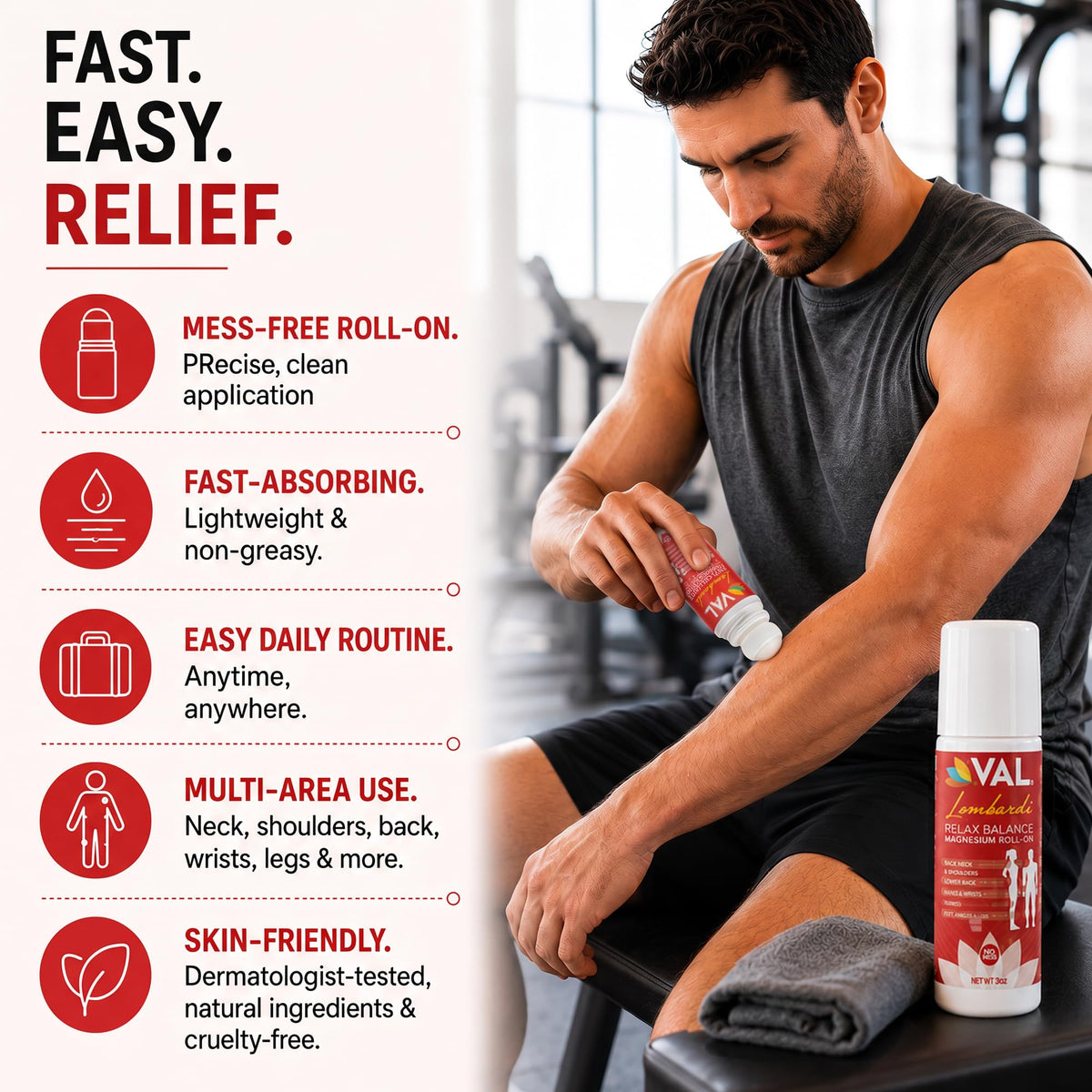 VAL Magnesium Roll-On for Joint & Muscle Relief - 3 Oz - image 5