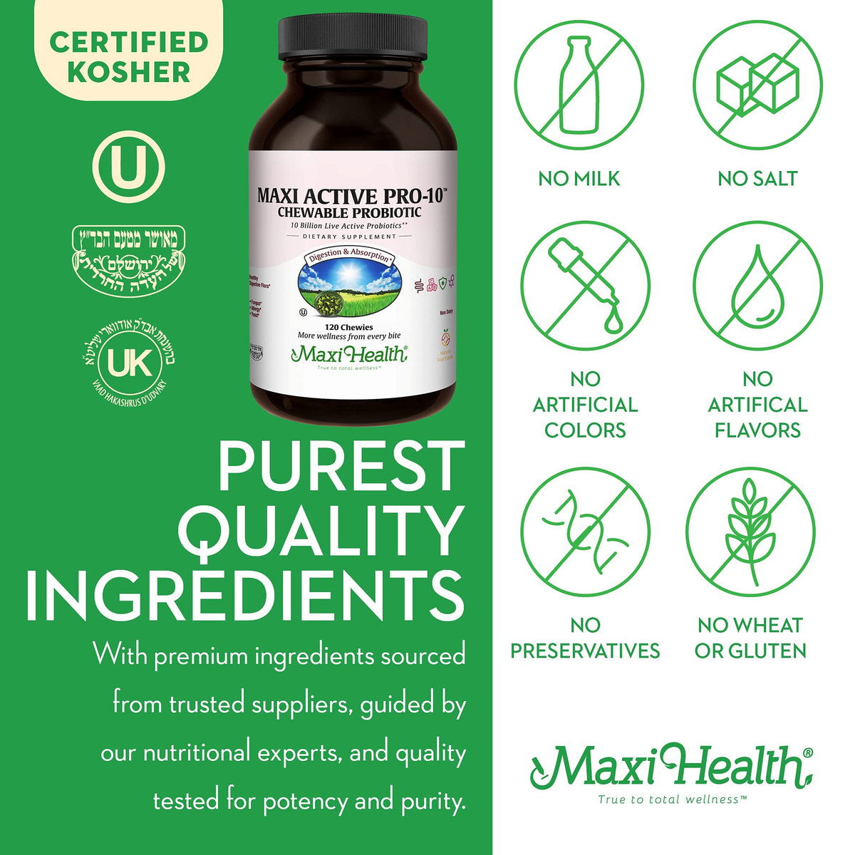 Maxi Health Probiotics for Kids 10 Billion CFU - 120 Chewables - image 4