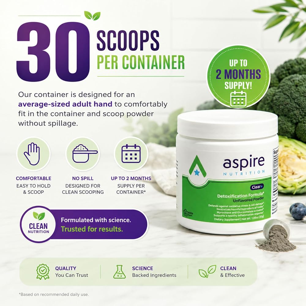Aspire Nutrition Clear+ Detoxification Powder - 30 Days - image 4