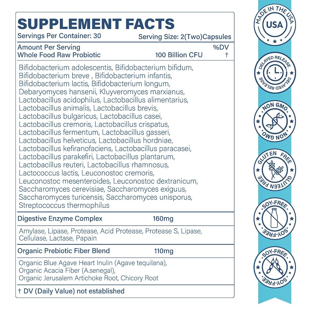 Sunshine & Rain Probiotics with Digestive Enzymes - 180 Capsules - image 2