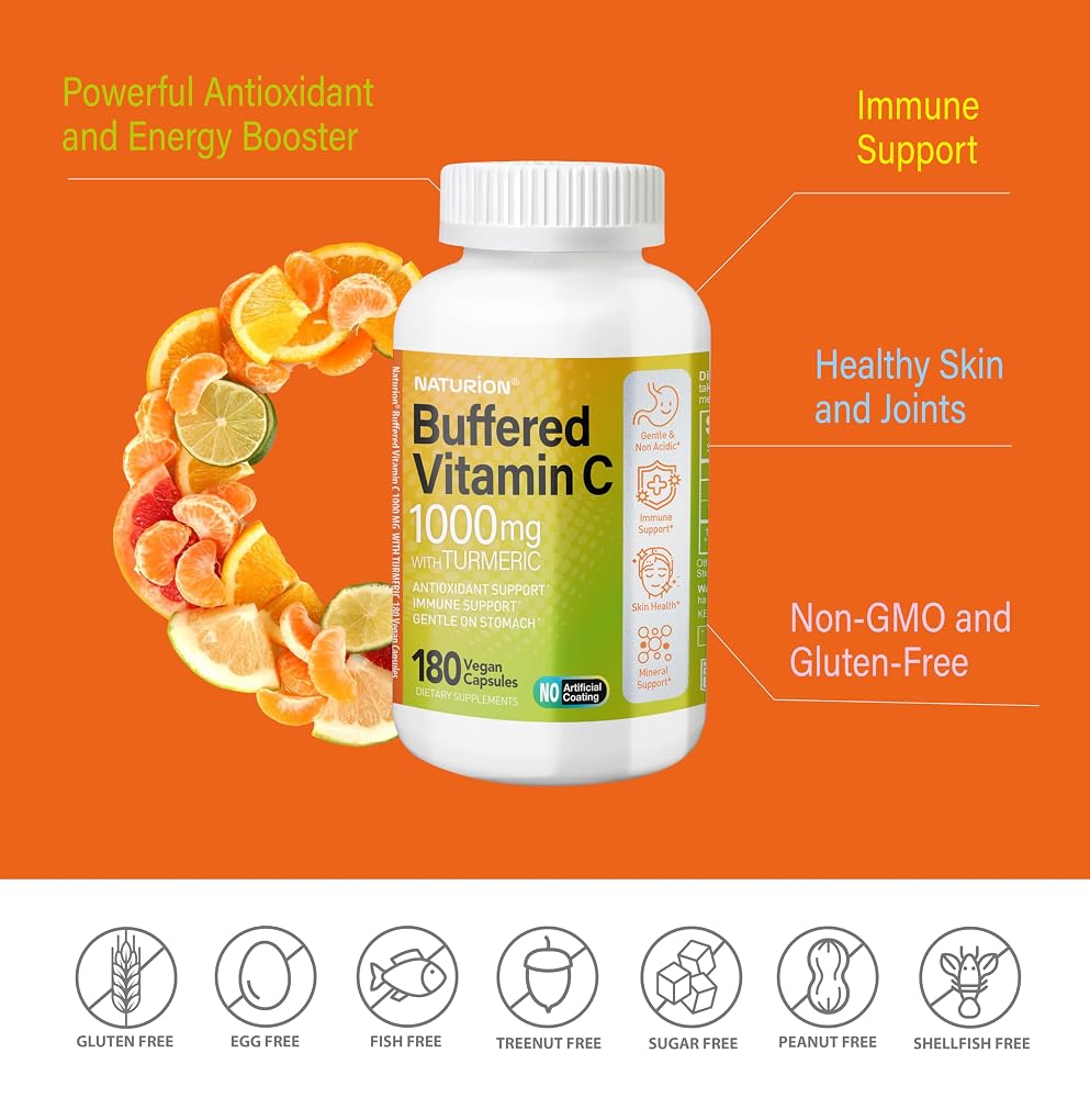 NATURION Buffered Vitamin C 1000 mg with Organic Turmeric