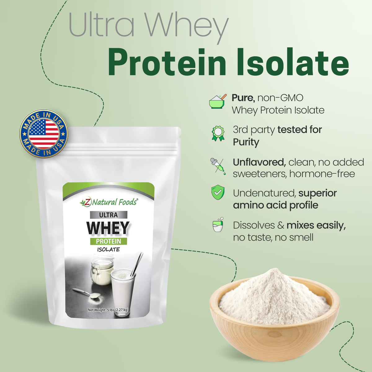 Z Natural Foods Ultra Whey Protein Isolate - 5 lb - image 3