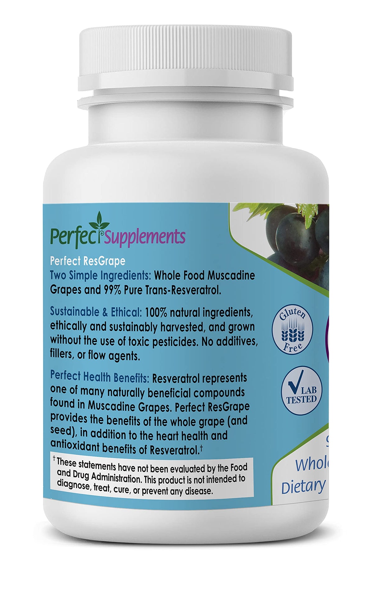 Perfect ResGrape - 99% Trans-Resveratrol & Organic Muscadine Grape