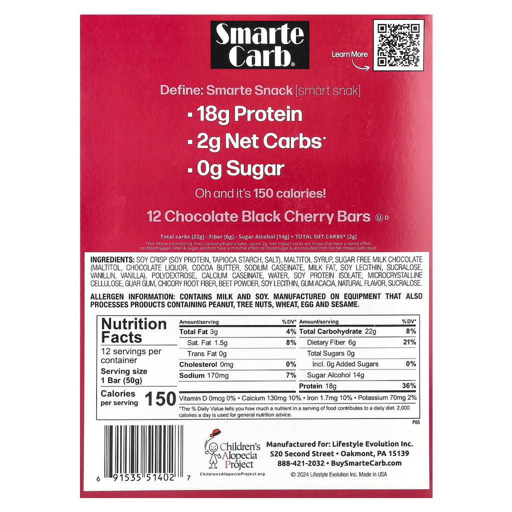 NuGo Nutrition Smarte Carb Protein Bar Chocolate Black Cherry - 12 Bars - image 2