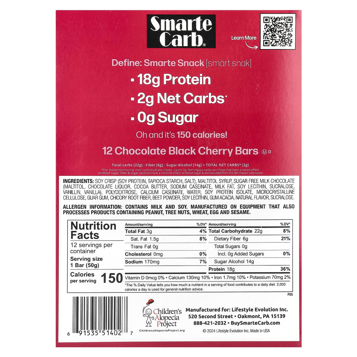 NuGo Nutrition Smarte Carb Protein Bar Chocolate Black Cherry - 12 Bars - image 2