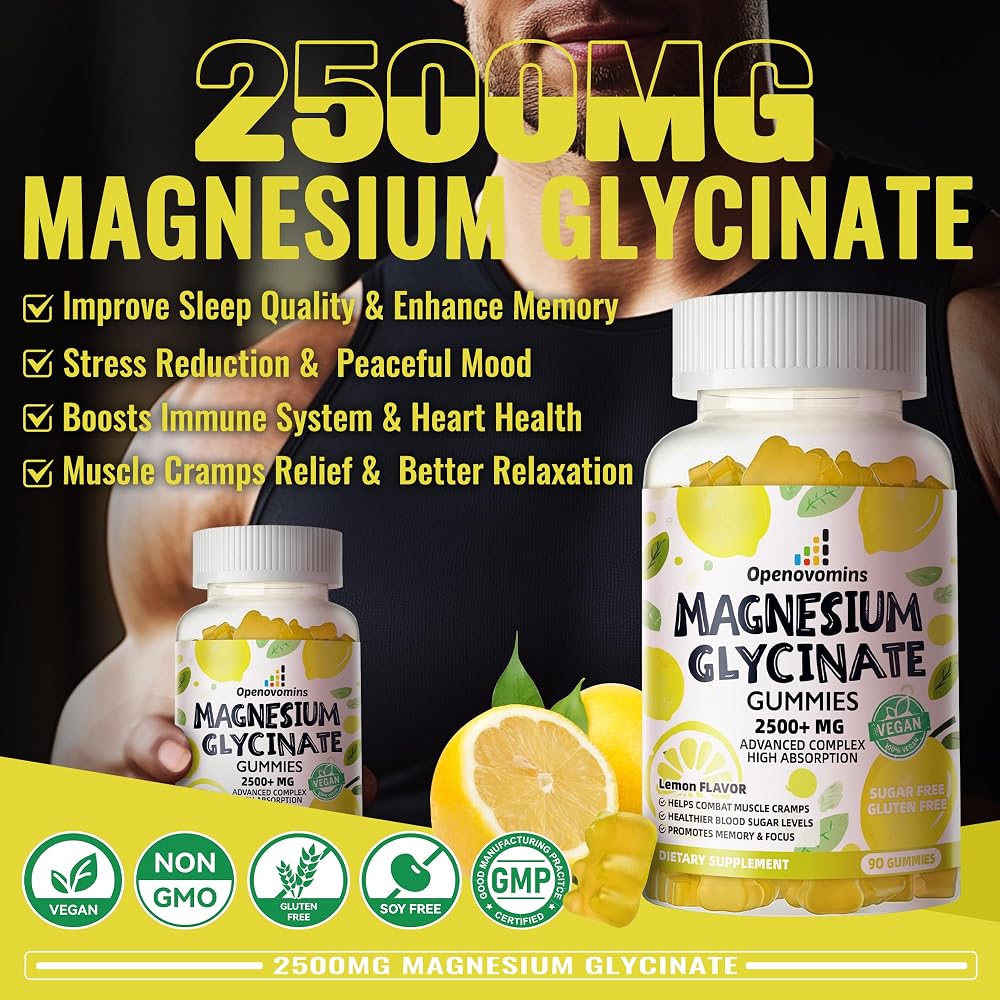 Openovomins Magnesium Glycinate Gummies 2500mg - 90 Gummies - image 7