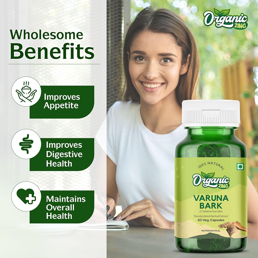 Organic Zing Varuna Bark Standardized Herbal Extract - 60 Vegetarian Capsules - image 5