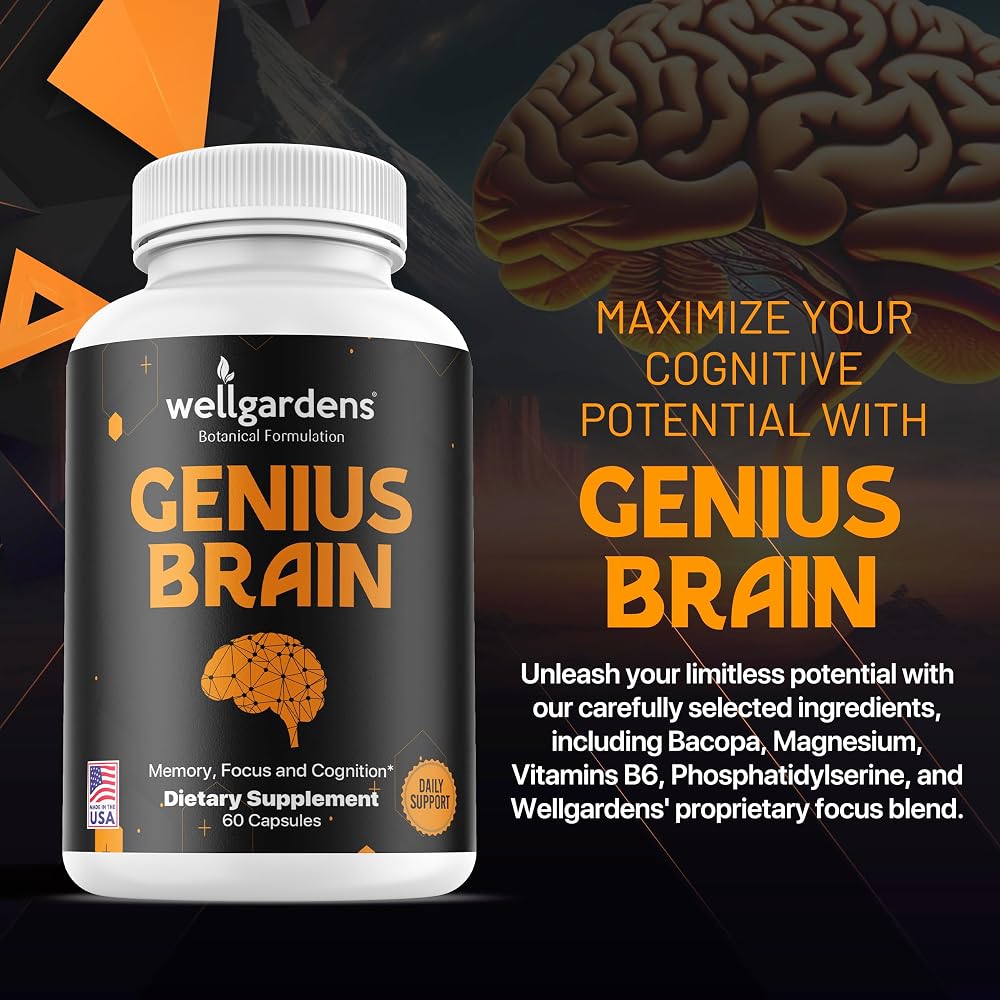 Wellgardens Brain Supplement for Memory, Focus & Cognition - 60 Capsules - image 2