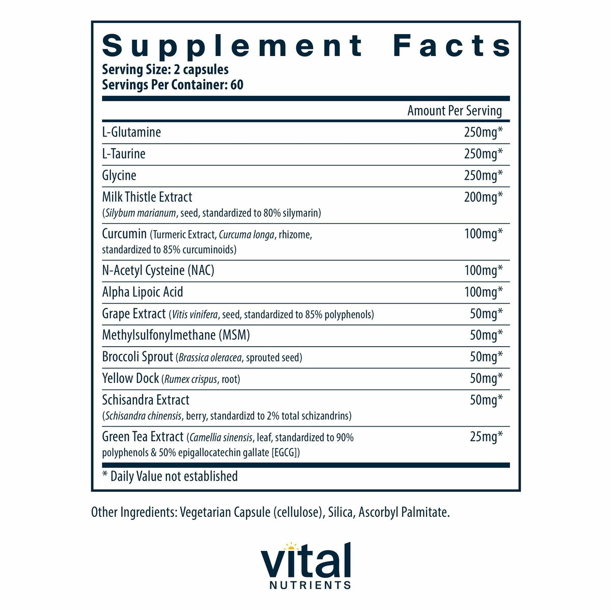 Vital Nutrients Detox Formula Liver Support - 120 Capsules - image 2