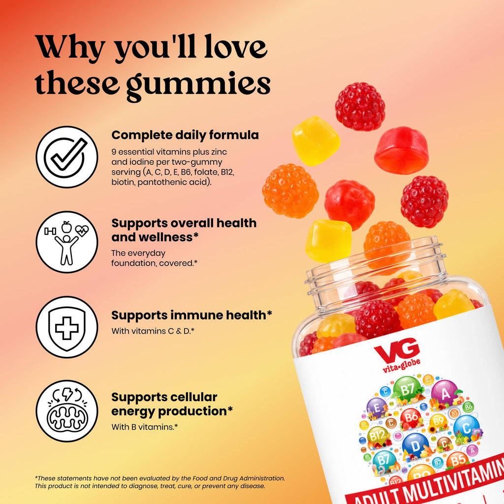 VITA GLOBE Adult Multivitamin Gummies with 9 Vitamins - 120 Gummies - image 4