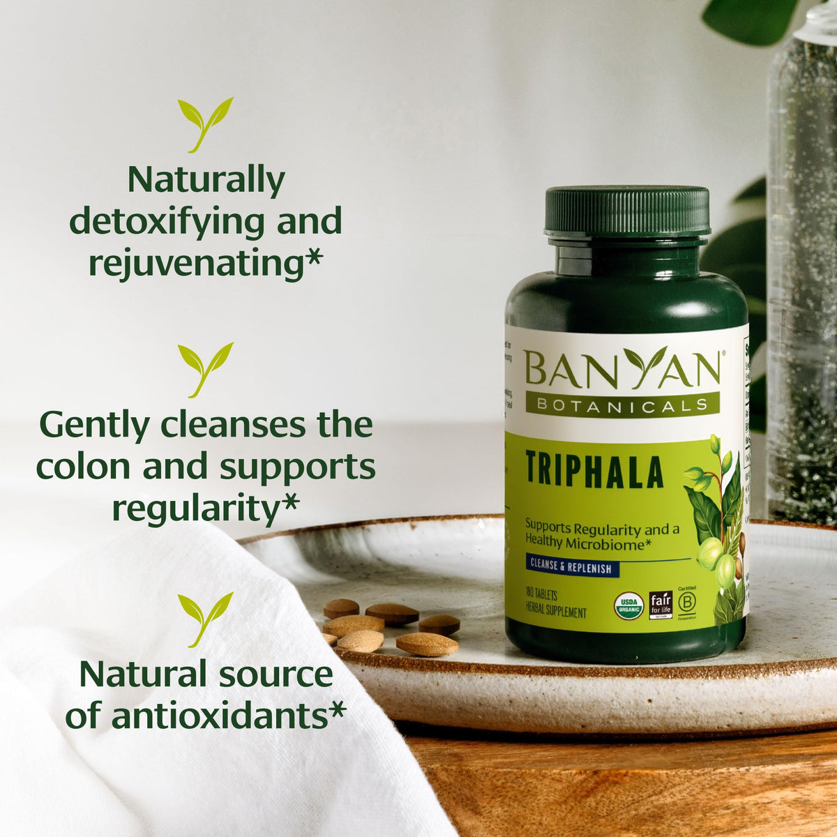 Banyan Botanicals Organic Triphala Tablets - 180 Tablets - image 2