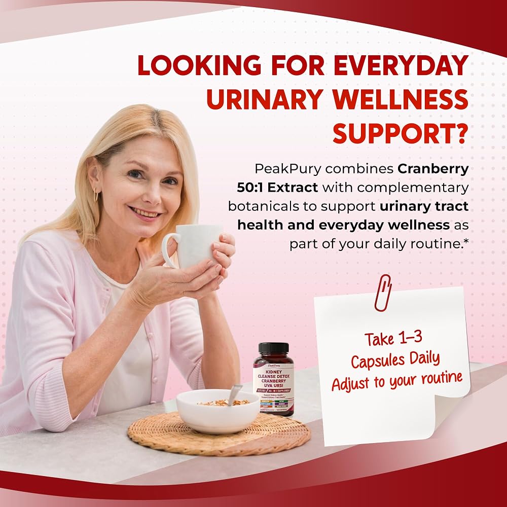 PeakPury Kidney & Urinary Complex 1,470 mg with Cranberry - 150 Capsules - image 2