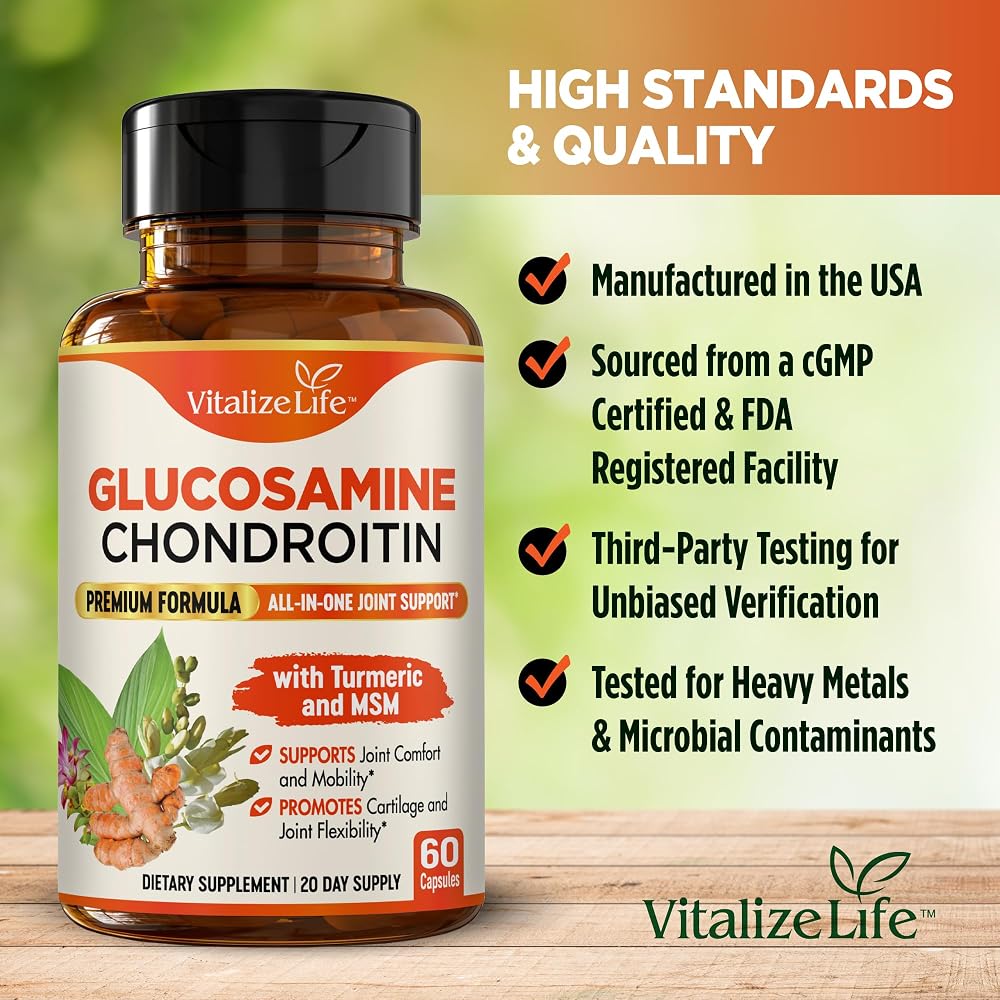 Vitalize Life Joint Support Complex with Glucosamine & Turmeric - 60 Capsules - image 5