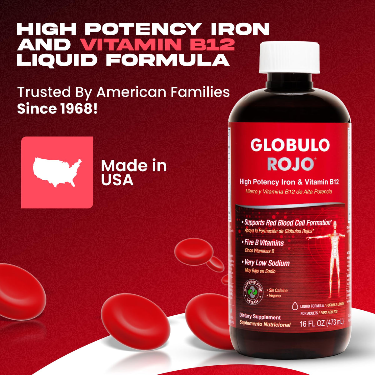 Globulo Rojo Iron & B12 Liquid Supplement - 16 fl oz - image 2