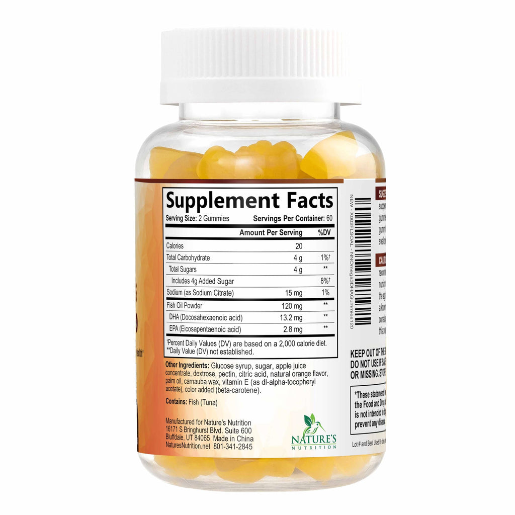 Nature's Nutrition Omega 3 Fish Oil Gummies - Extra Strength Omega-3