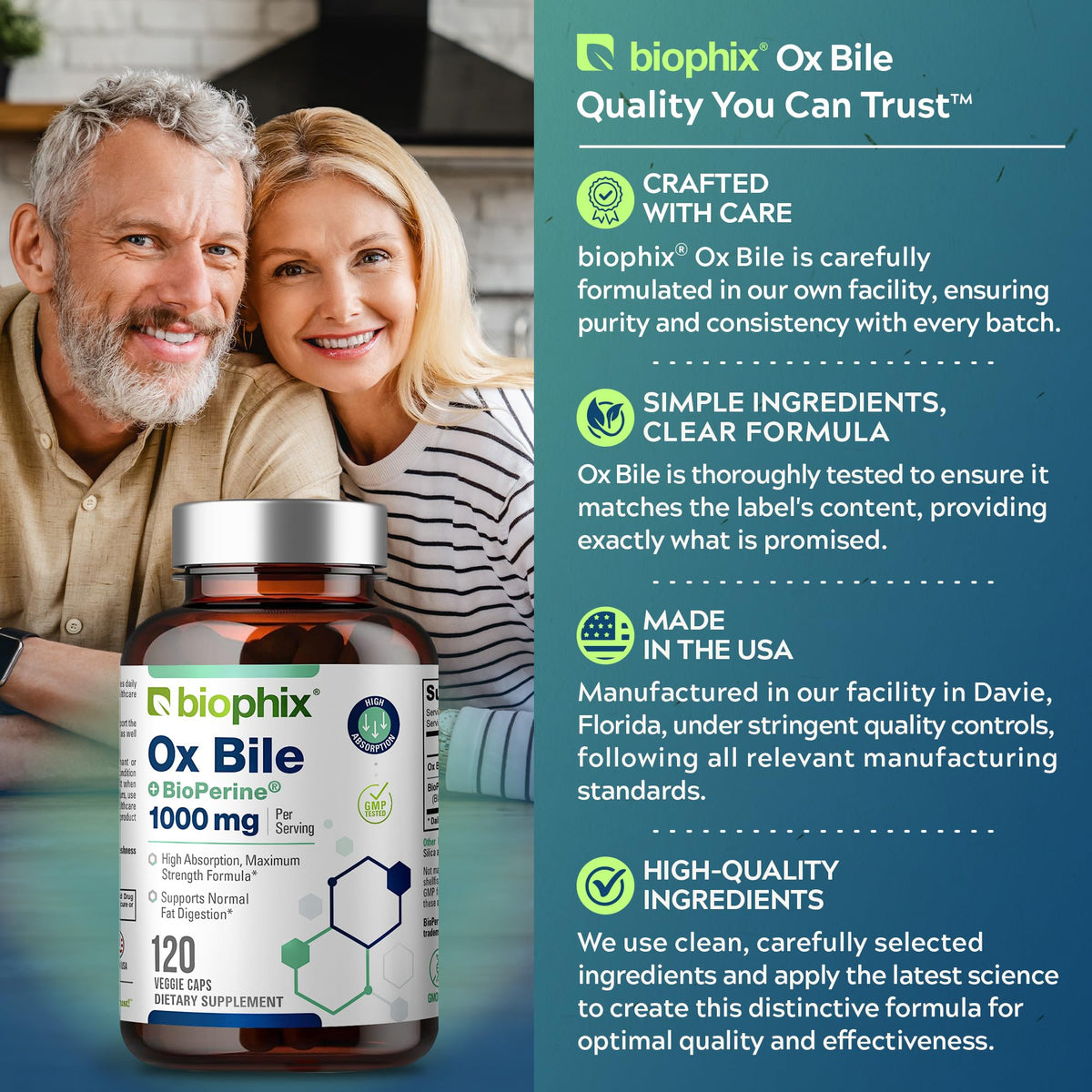 biophix Ox Bile 1000 mg with BioPerine - 120 Vegetarian Capsules - image 6
