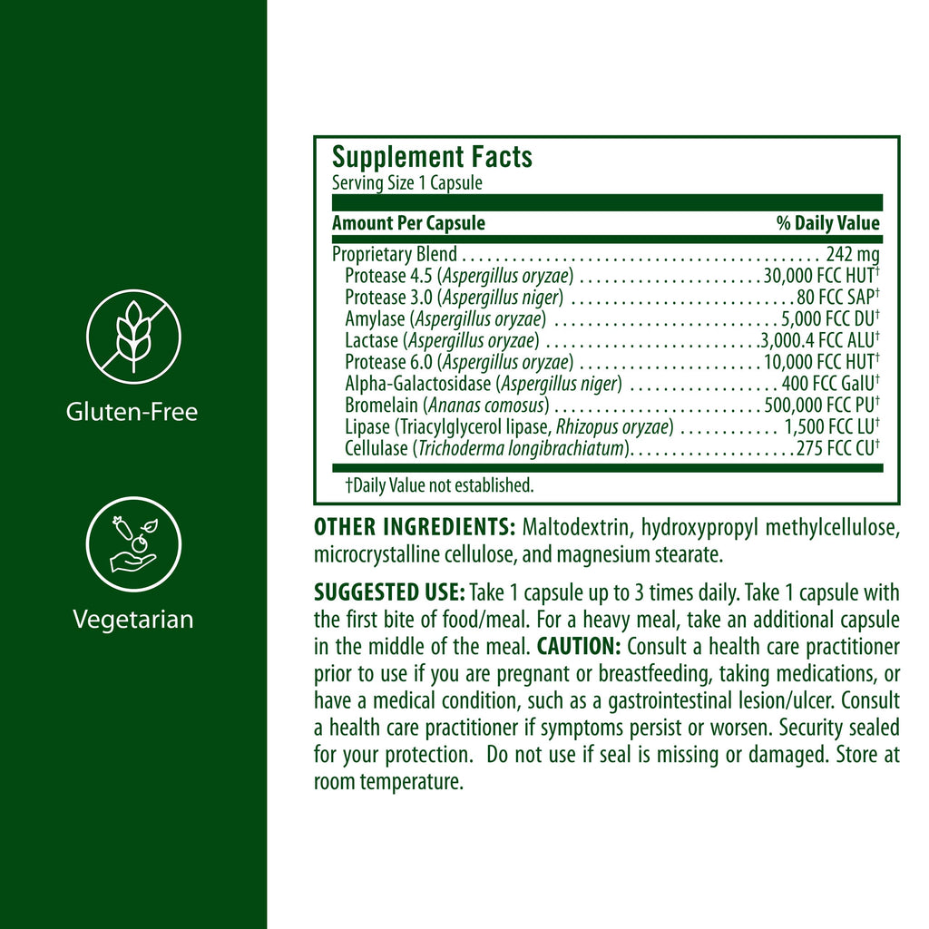Flora Urgent Support Digestive Enzymes - 60 Vegetarian Capsules - image 2