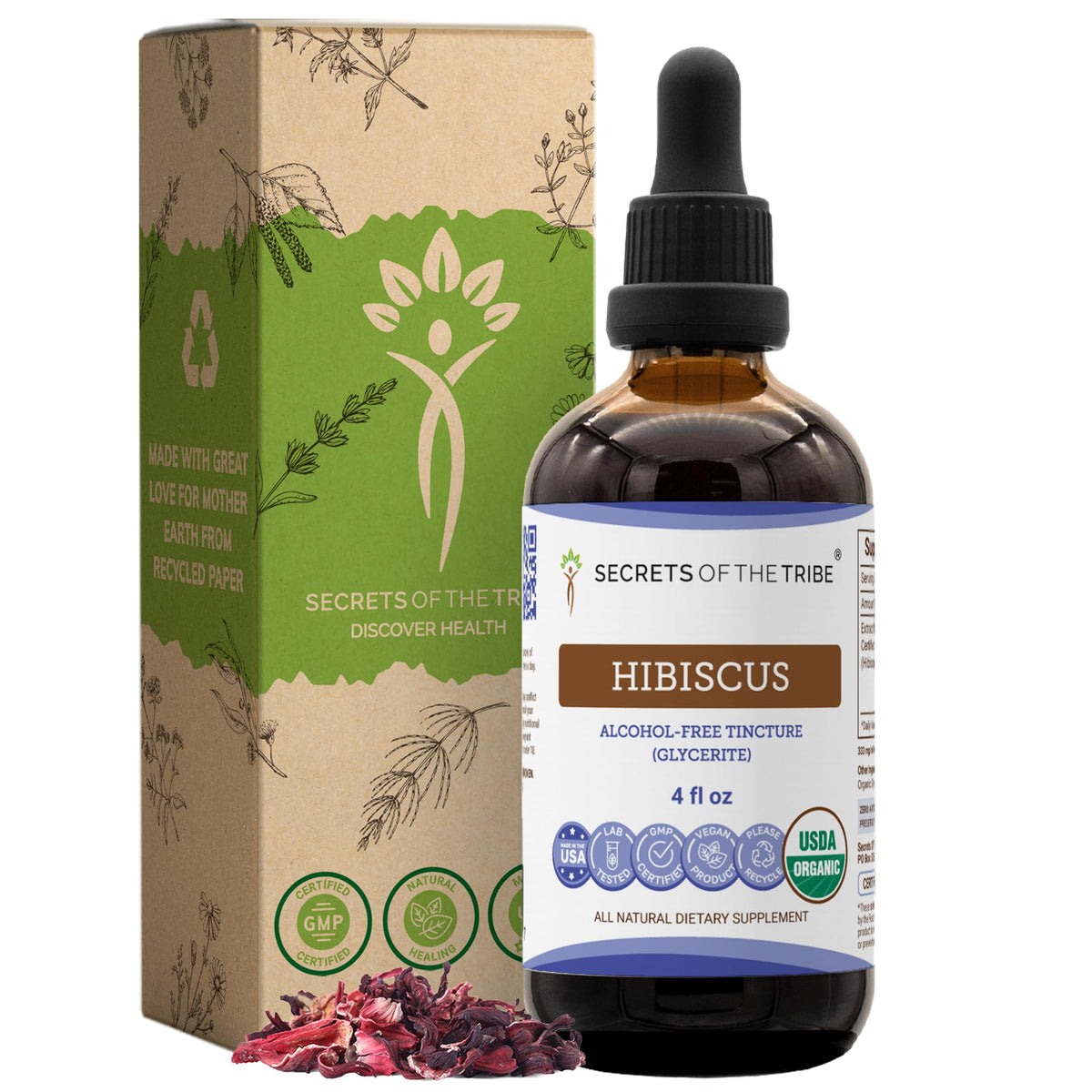 Secrets of the Tribe Hibiscus USDA Organic Herbal Extract - 4 oz
