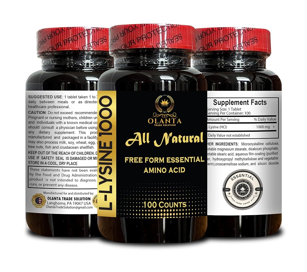 OLANTA TRADE SOLUTION L-Lysine 1000 mg Amino Acid - 100 Capsules - image 2