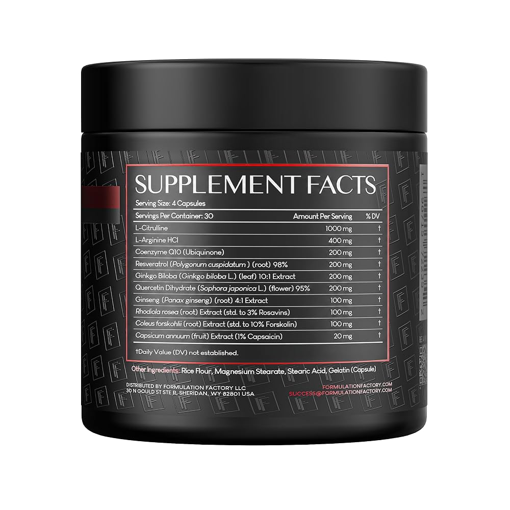 Formulation Factory Heart of Steel Nitric Oxide Supplements for Women