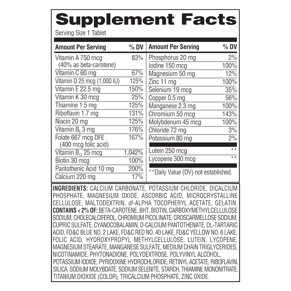 Equate Adult 50+ One Daily Complete Multivitamin - 125 Tablets - image 5