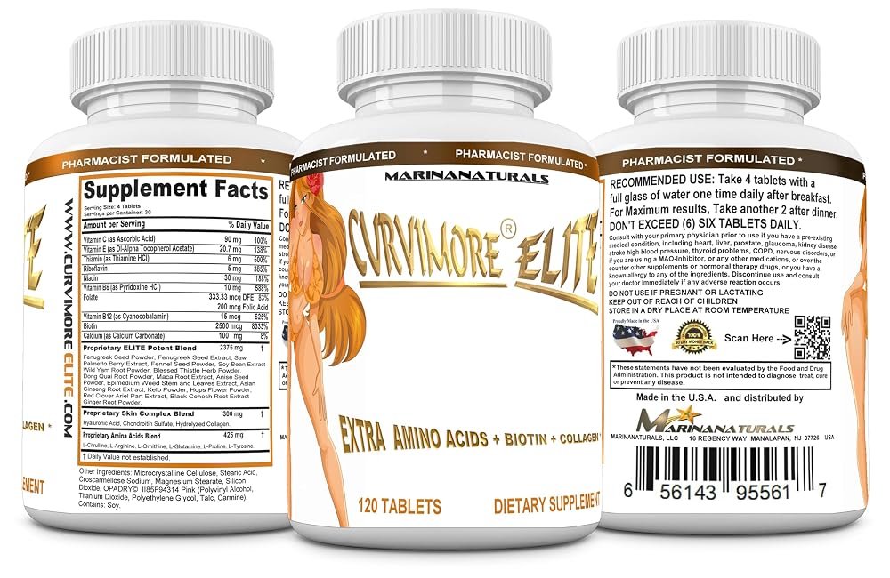 MARINANATURALS CURVIMORE Elite Natural Enhancement - 120 Tablets - image 7