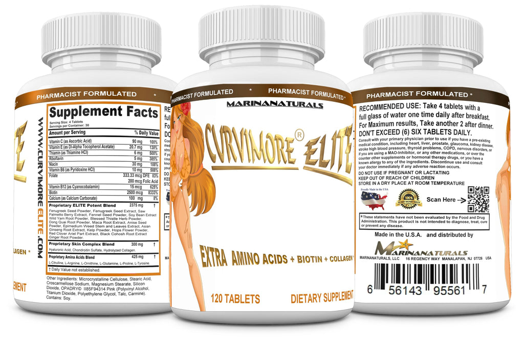 MARINANATURALS CURVIMORE Elite Natural Enhancement - 120 Tablets - image 7