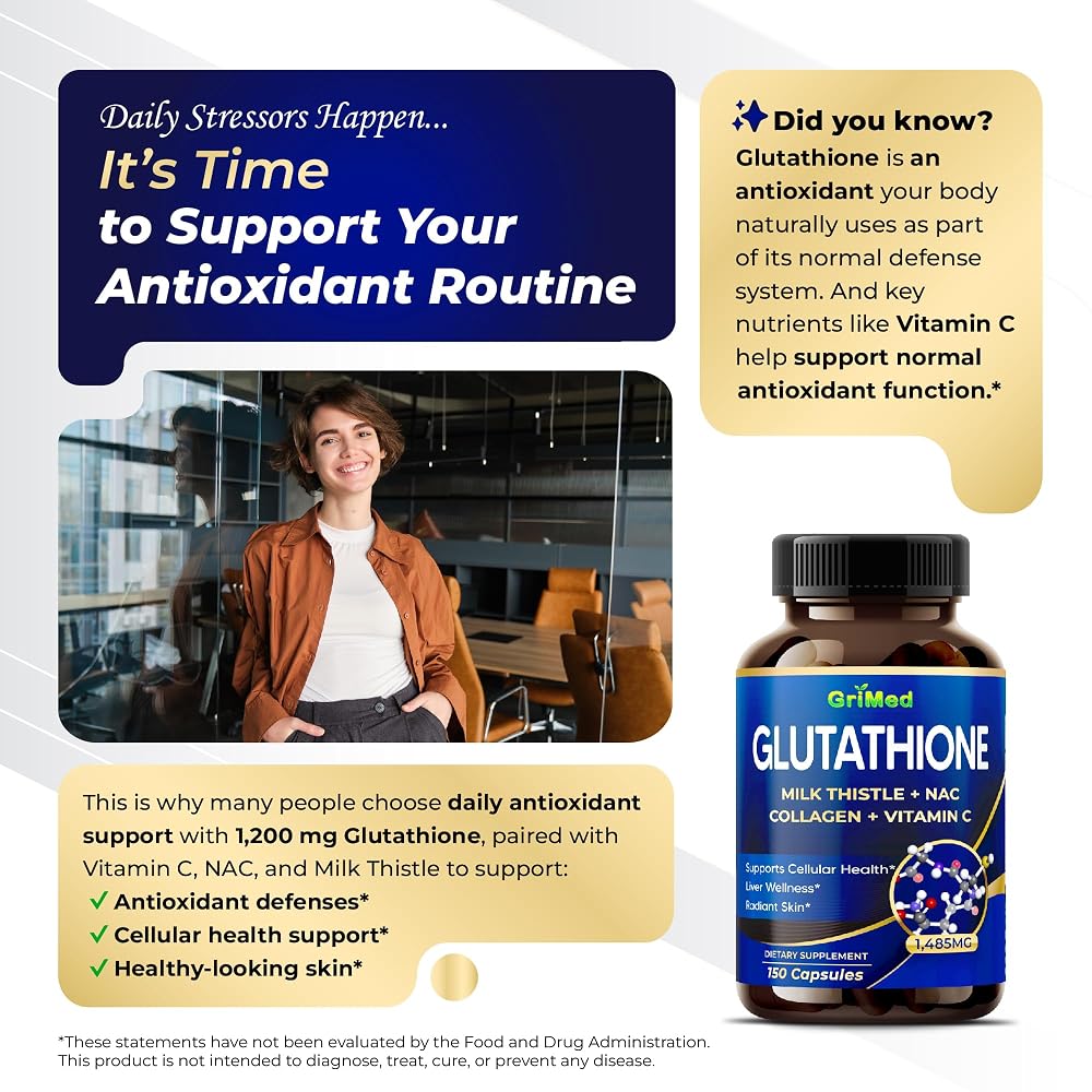 GriMed Glutathione Complex 1,485mg 8-in-1 - 150 Vegetarian Capsules - image 3