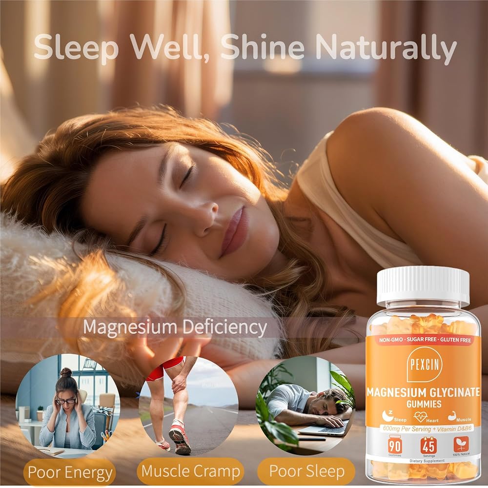 PEXCIN Magnesium Glycinate Gummies for Calm & Sleep - 180 Count - image 4
