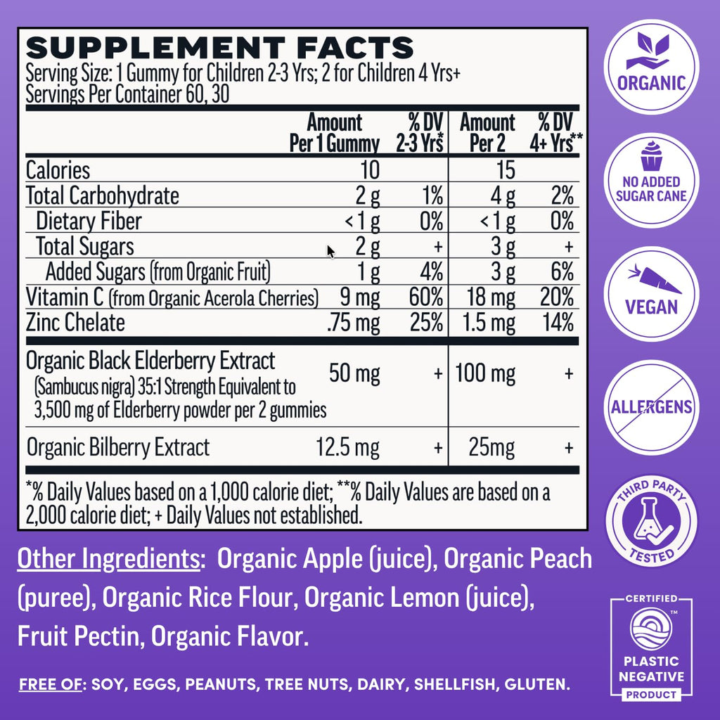 Llama Naturals Elderberry Gummies for Kids Immune Support - 60 Ct - image 2