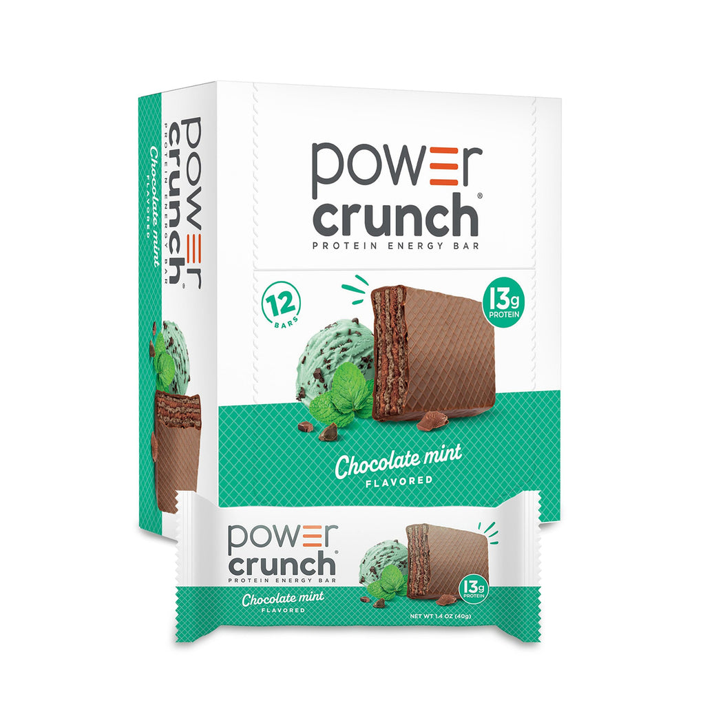 Power Crunch Chocolate Mint Protein Bars - 12 Count