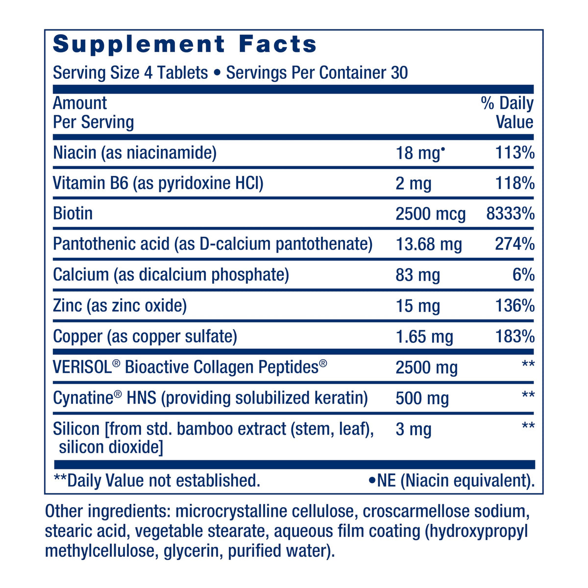 Life Extension Hair, Skin & Nails Collagen Plus - 120 Tablets - image 3
