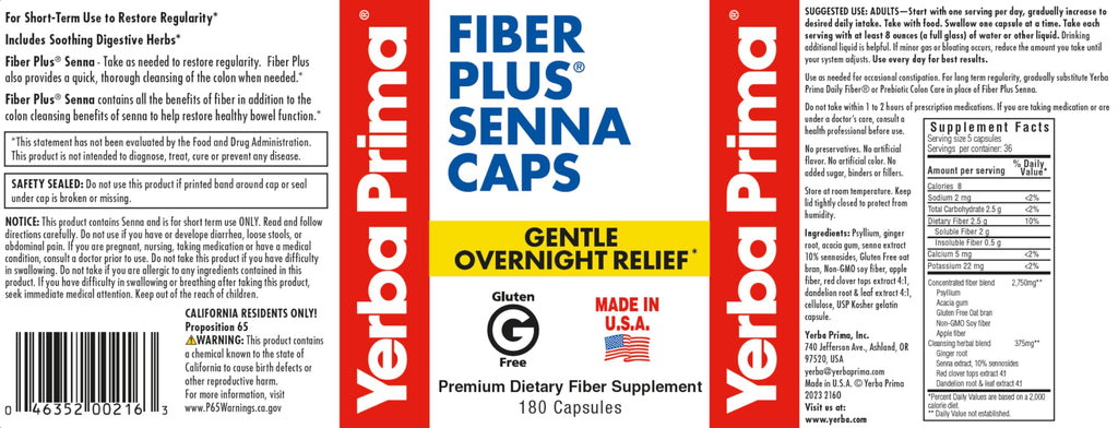 Yerba Prima Fiber Plus Senna Capsules - 540 Count - image 5