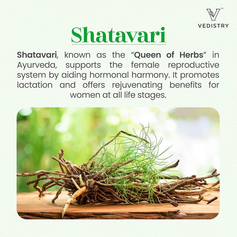 Vedistry Shatavari+ Tablets for Hormonal Balance - 60 Tablets - image 2