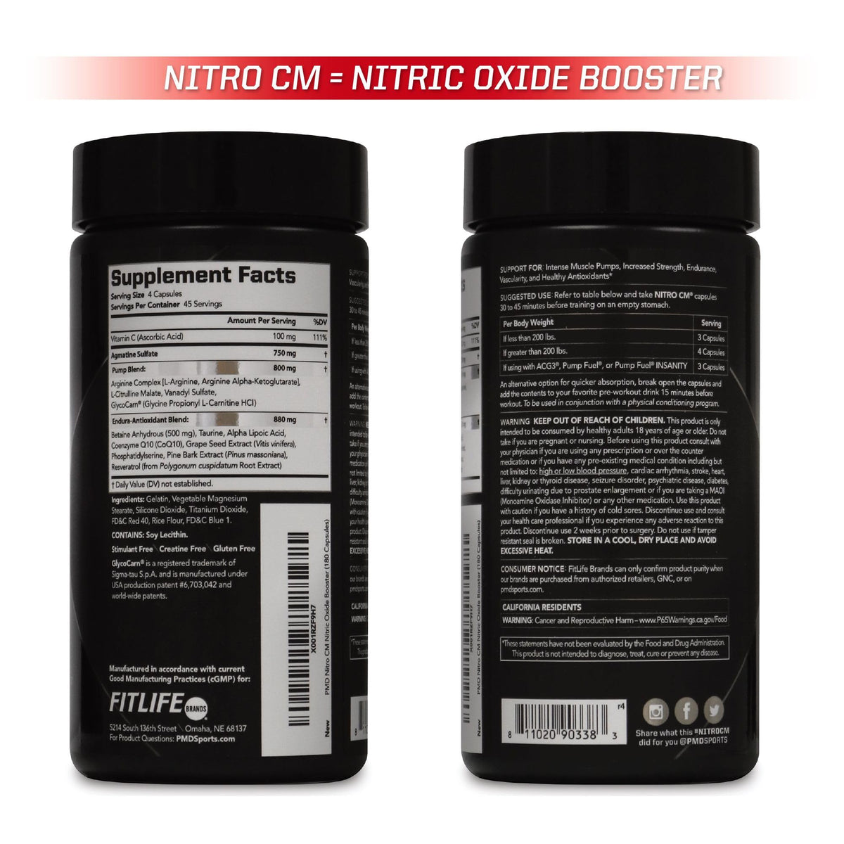 PMD Sports Nitro CM Nitric Oxide - 90 Capsules