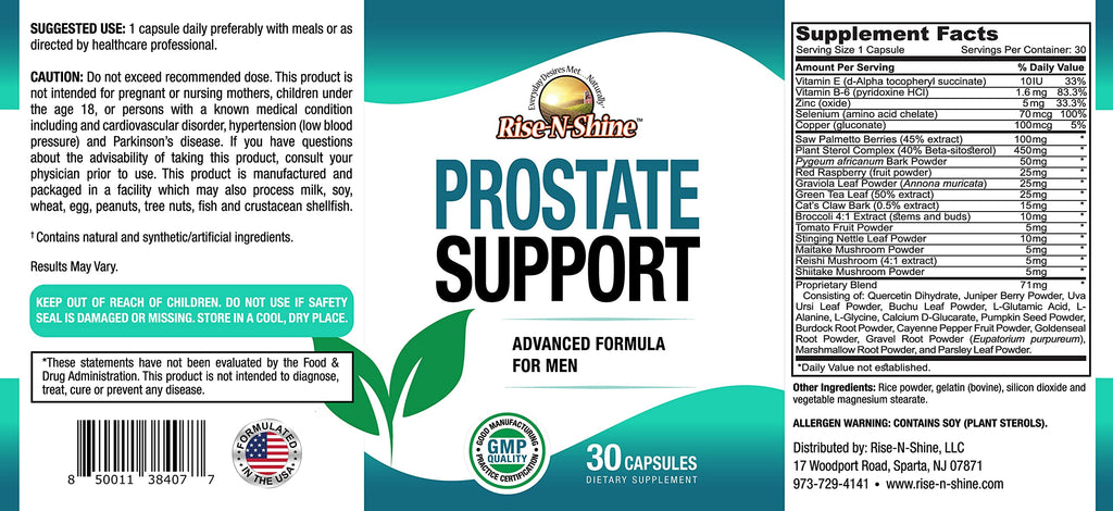 Rise-N-Shine Prostate Support for Men - 30 Capsules - image 3