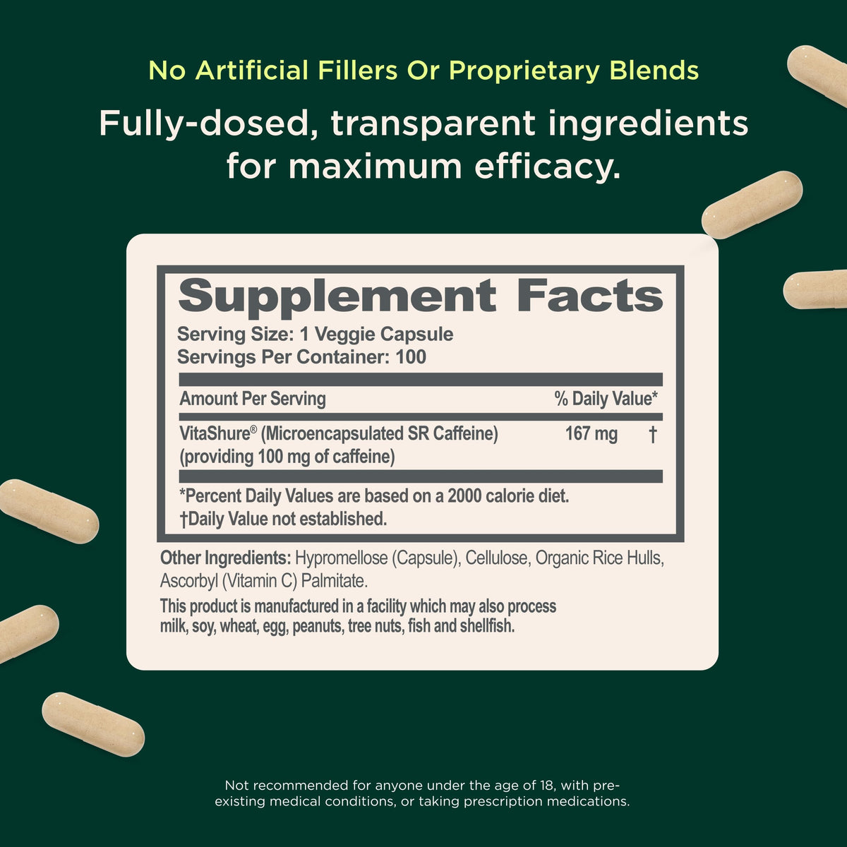 The Genius Brand Caffeine Sustained-Release 100mg - 100 Capsules - image 2