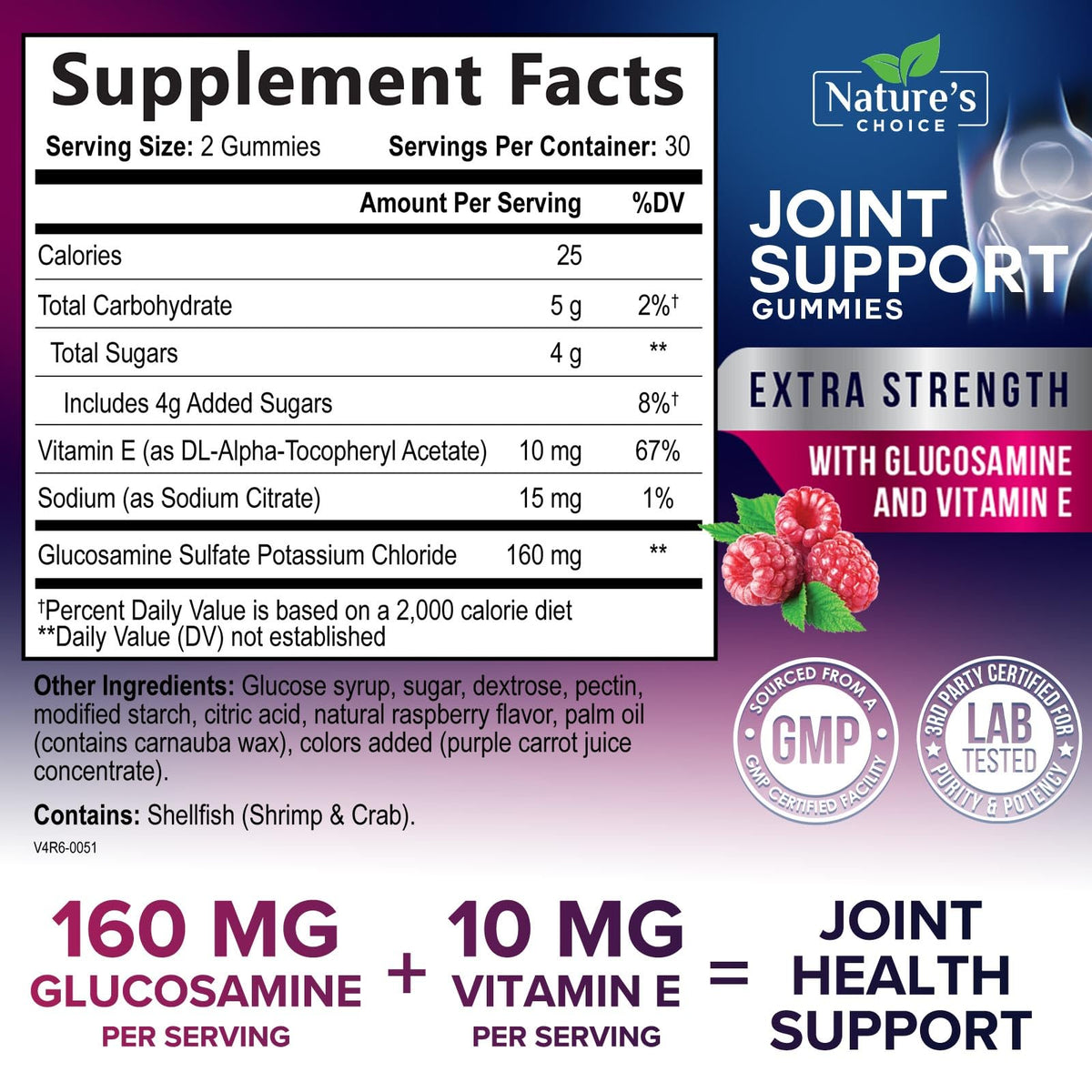 Nature's Choice Joint Support Gummies - Extra Strength Glucosamine
