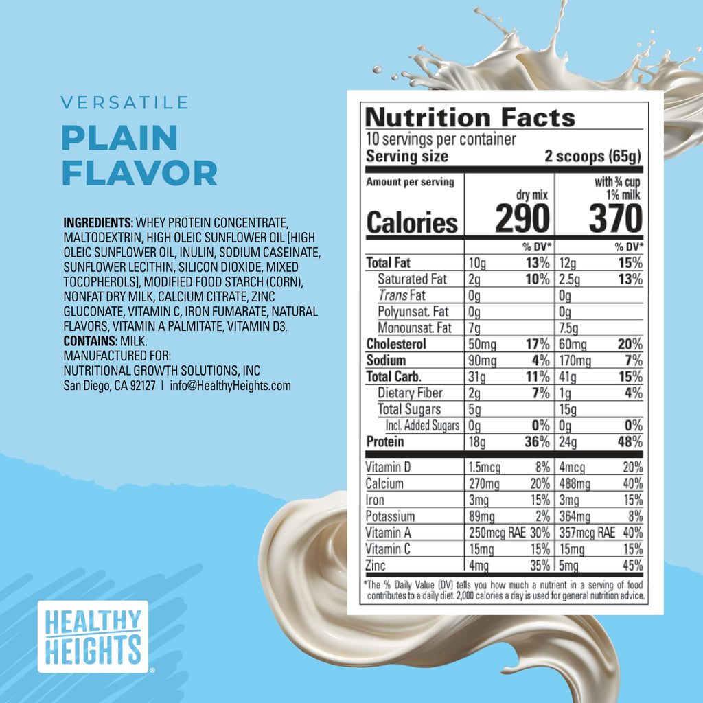 Healthy Heights Grow Daily Kids Protein Drink Mix Plain - 21.6 oz - image 5
