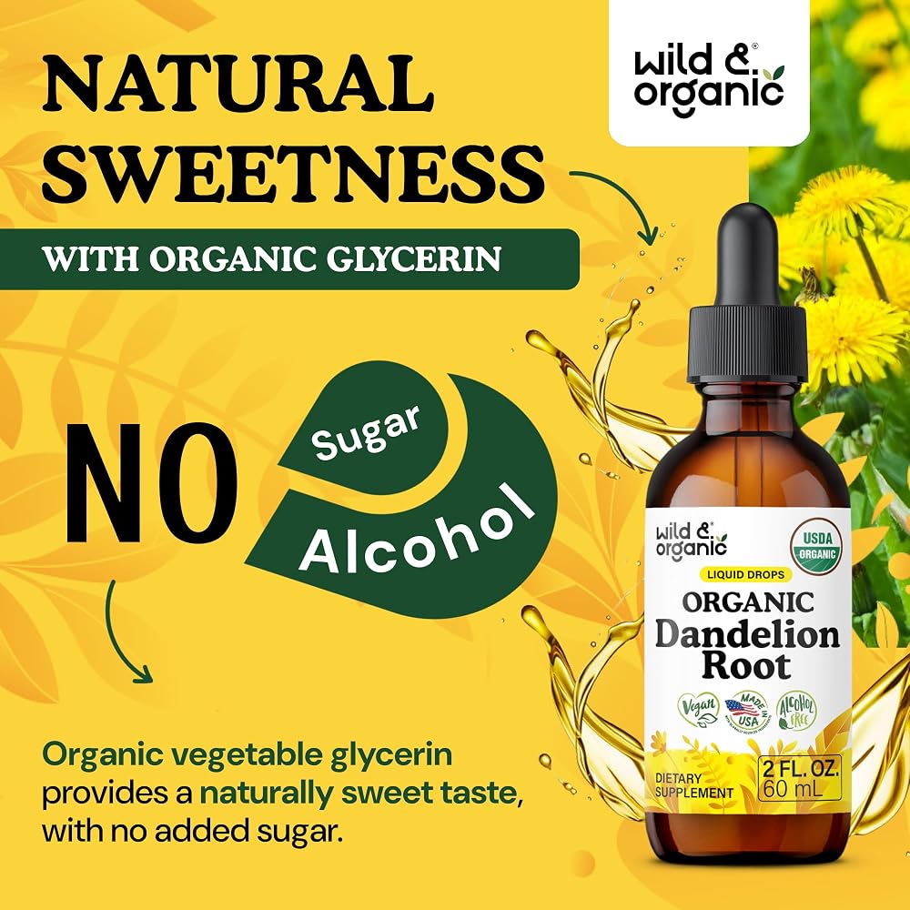 Wild & Organic Organic Dandelion Root Liquid Extract - Dandelion Root