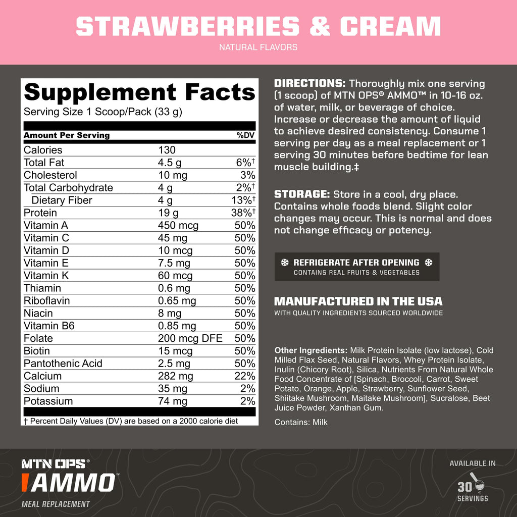 MTN OPS Ammo Meal Replacement Shake Powde
