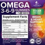 Nature's Nutrition Omega 369 Gummies - Vegan Triple Omega 3