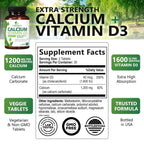 Nature's Nutrition Calcium 1200 mg with Vitamin D3 - Premium Bone
