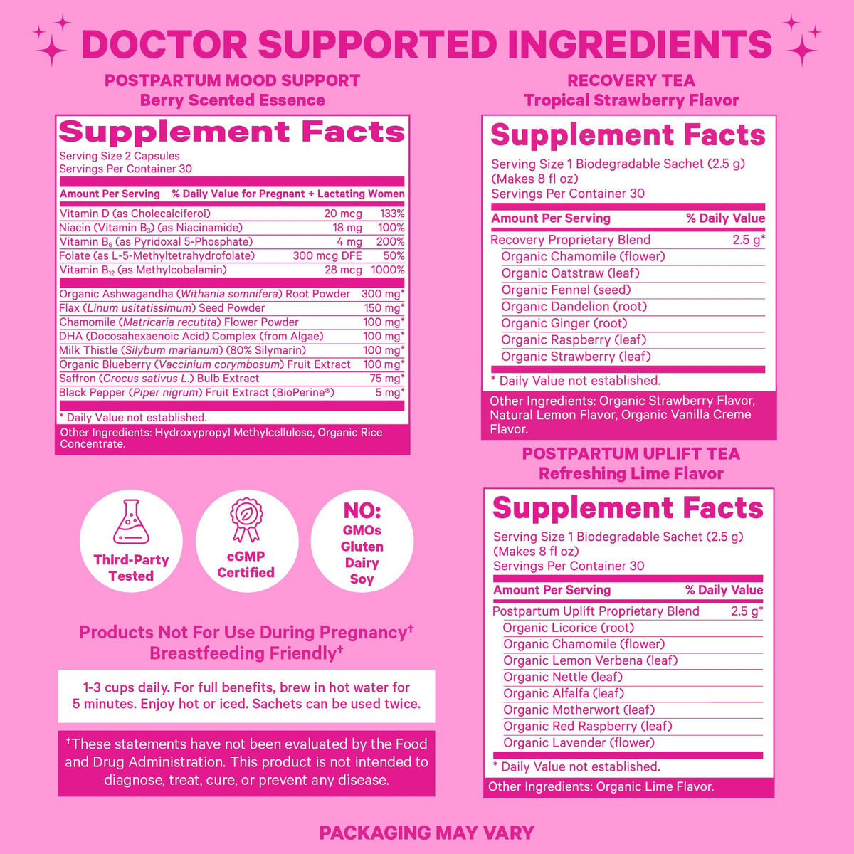 Pink Stork Postpartum Essentials Kit Mood Support - 3 Piece - image 5