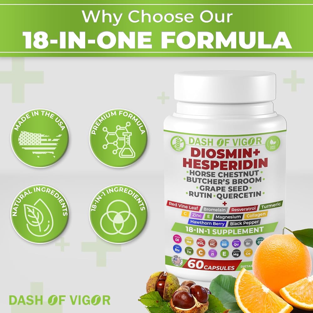 Dash of Vigor 18-in-1 Diosmin Hesperidin Supplement - 60 Capsules - image 5
