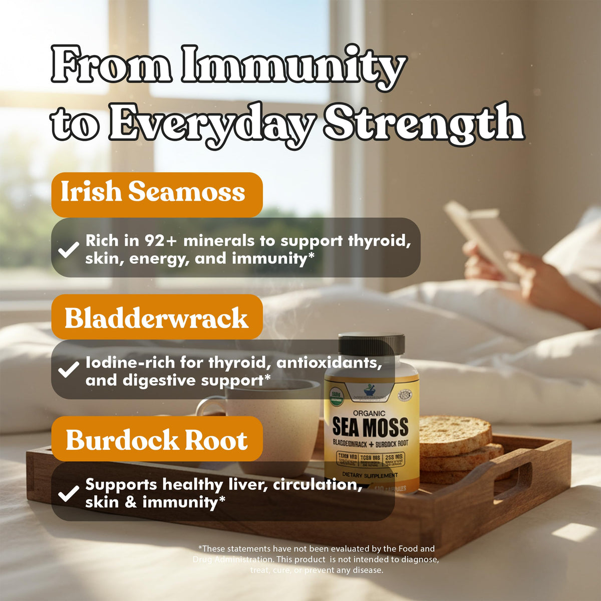 American Standard Supplements Organic Sea Moss Bladderwrack Burdock Root - image 7